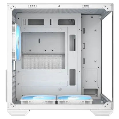 OKINOS Mirage 4 ES White Mini Tower Case, mATX/ITX, Tempered Glass, 3 x 120mm ARGB Fans, USB-C 5G... - Image 3