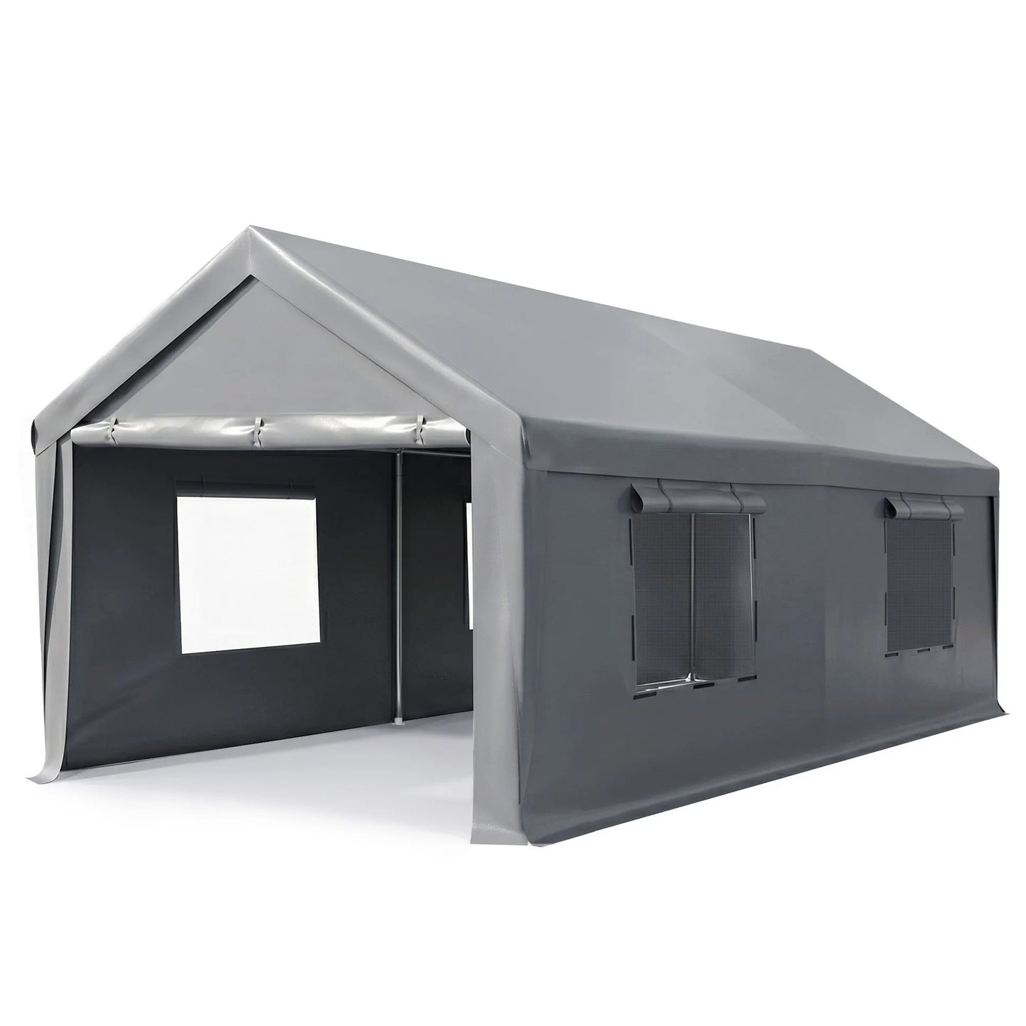 Instahut 3x6m Carports Canopy Tent Portable Garage Outdoor Steel Shelter Grey - Image 2