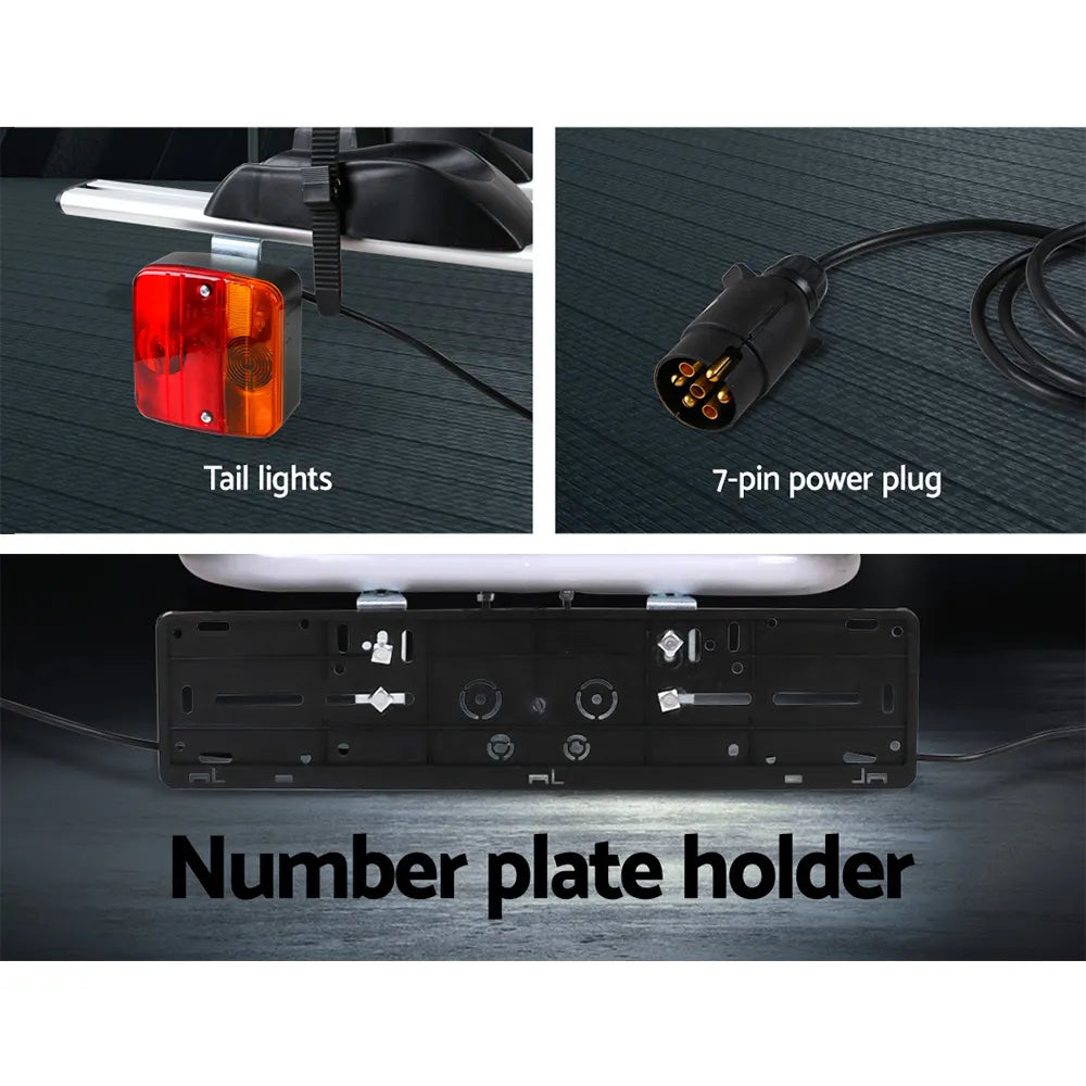 Giantz 4 Bicycle Bike Carrier Rack Car Towbar Hitch Ball Mount Tail light Silver - Image 5