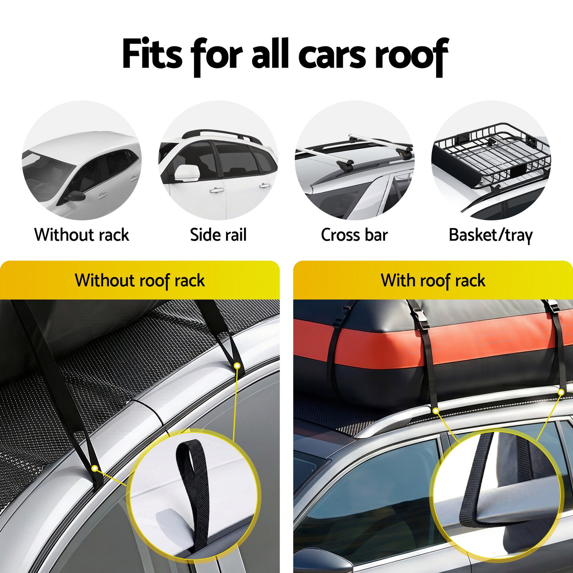 Giantz Rooftop Cargo Bag Waterproof Car Luggage Carrier 15 Cubic Ft Universal - Image 4