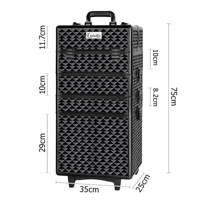 Embellir Makeup Case Beauty Trolley Cosmetic Organiser Box Travel Wheels Diamond - Image 2