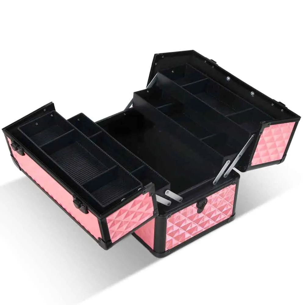 Embellir Portable Cosmetic Beauty Makeup Case - Diamond Pink - Image 3