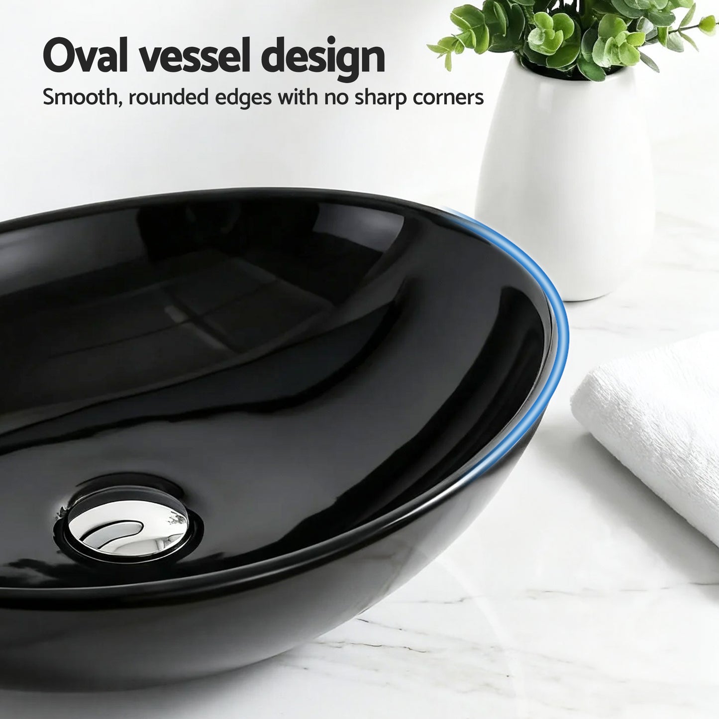 Cefito Bathroom Basin Ceramic Vanity Sink Hand Wash Bowl 41x34cm - Image 7