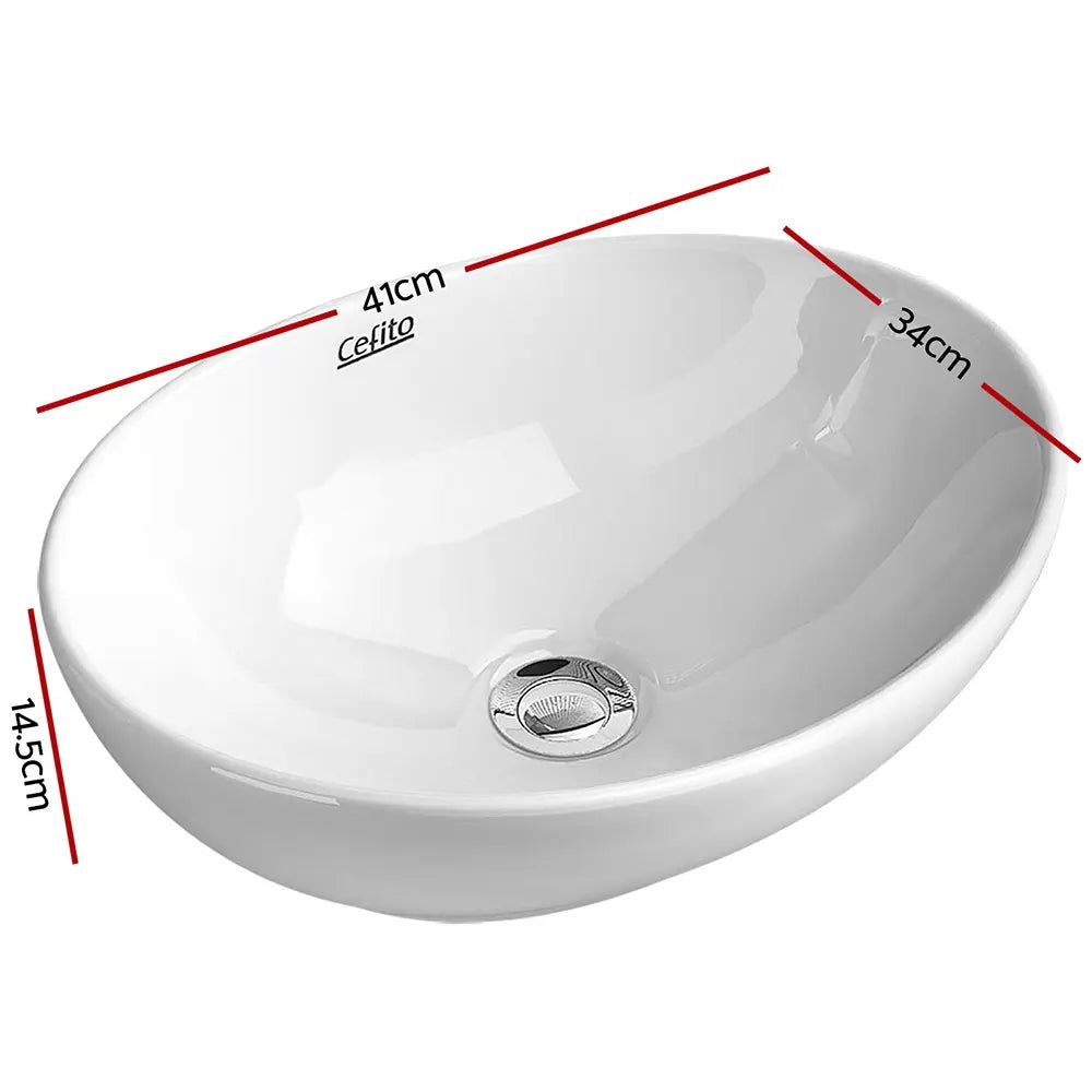 Cefito Bathroom Basin Ceramic Vanity Sink Hand Wash Bowl 41x34cm - Image 2