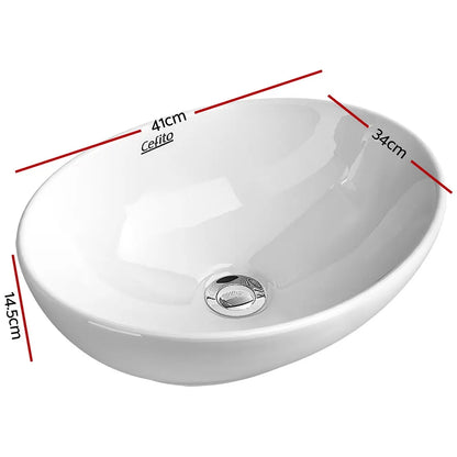 Cefito Bathroom Basin Ceramic Vanity Sink Hand Wash Bowl 41x34cm - Image 2