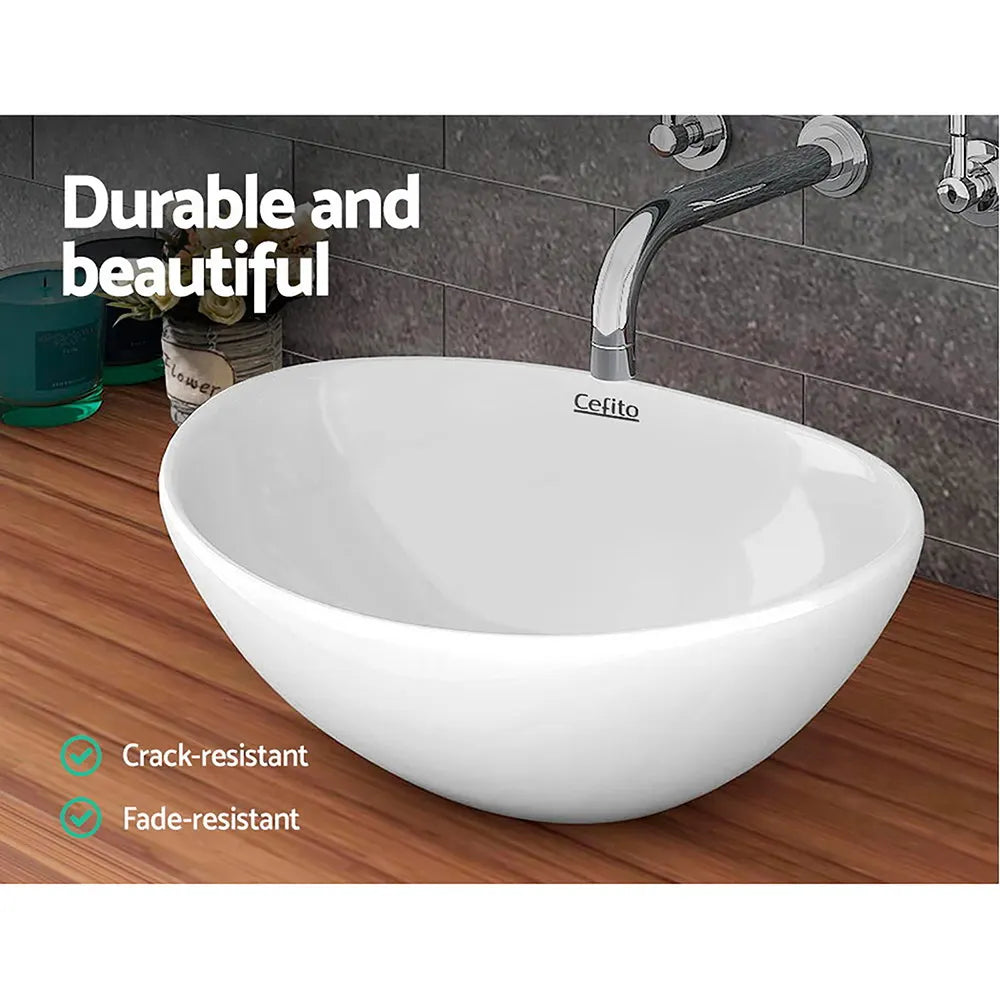 Cefito Bathroom Basin Ceramic Vanity Sink Hand Wash Bowl 41x34cm - Image 3