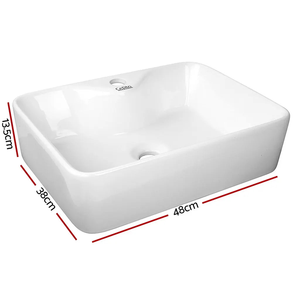 Cefito Bathroom Basin Ceramic Vanity Sink Hand Wash Bowl 48x38cm - Image 2
