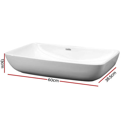 Cefito Bathroom Basin Ceramic Vanity Sink Hand Wash Bowl 60x38cm - Image 2