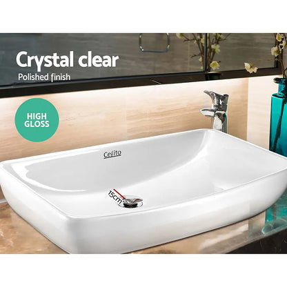 Cefito Bathroom Basin Ceramic Vanity Sink Hand Wash Bowl 60x38cm - Image 5