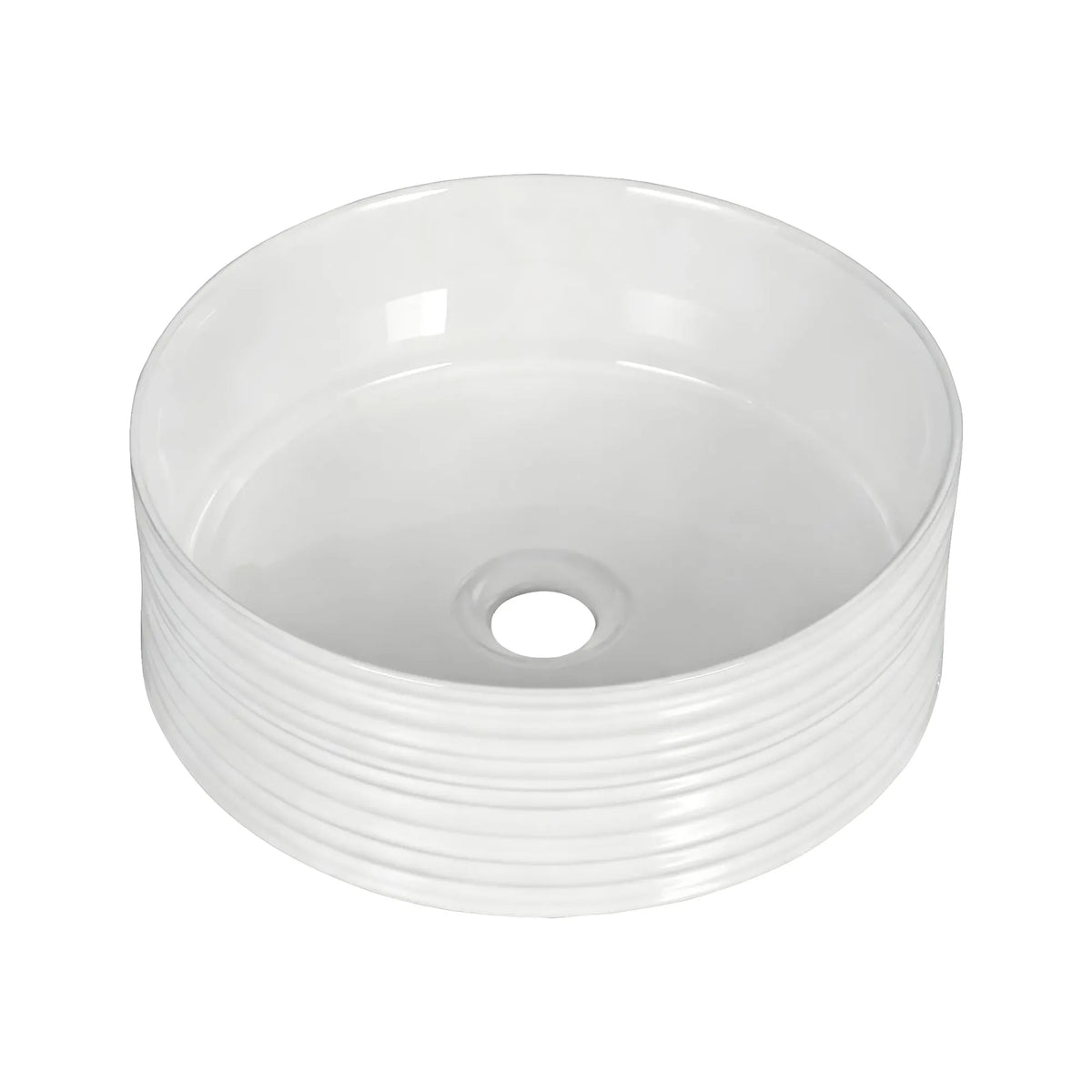 Cefito Bathroom Basin Vanity Sink Vessel Ceramic White Round Countertop 36cm - Image 2