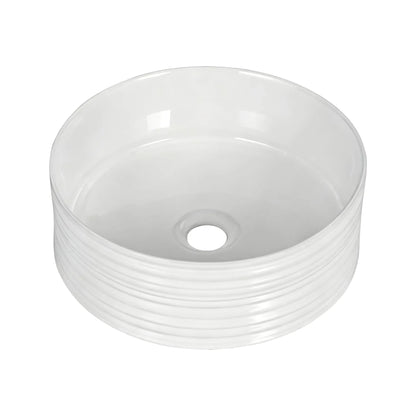 Cefito Bathroom Basin Vanity Sink Vessel Ceramic White Round Countertop 36cm - Image 2