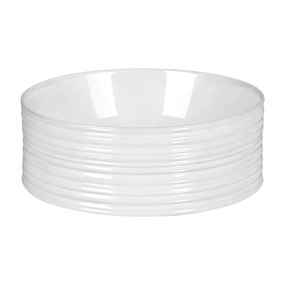 Cefito Bathroom Basin Vanity Sink Vessel Ceramic White Round Countertop 36cm - Image 4