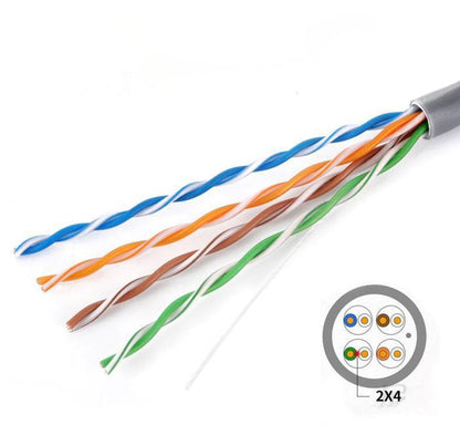 8Ware Cat5E 100m Solid Copper Cable Roll on Box with Dispenser 24AWG 10/100 8-core Oxygen-free Copper 4 Pairs Unshielded White