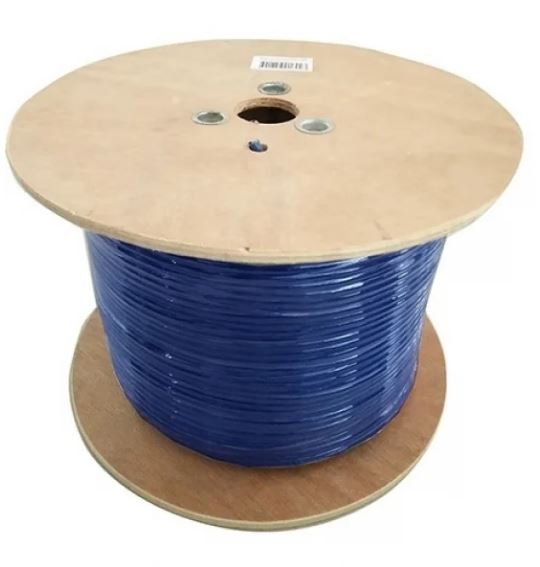 8Ware 350m CAT6 Cable Roll Blue Bare Solid Copper Twisted Core PVC Jacket >305m Cable Roll on Woo...