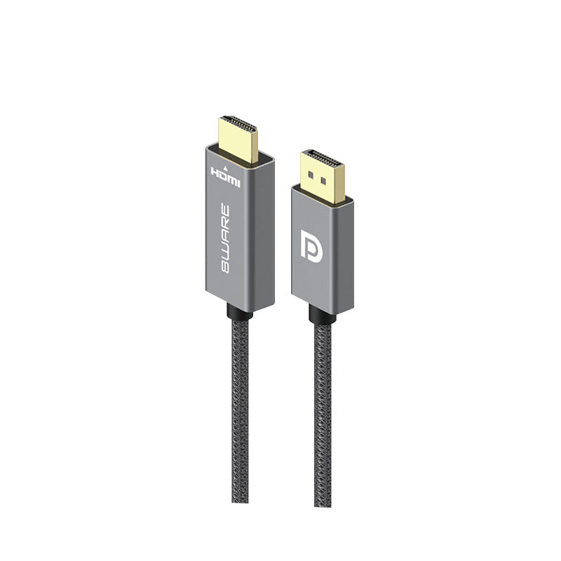 8ware 1m DisplayPort DP to HDMI Male to Male Adapter Converter Cable Retail Pack 1080P Nylon Brai... - Image 2