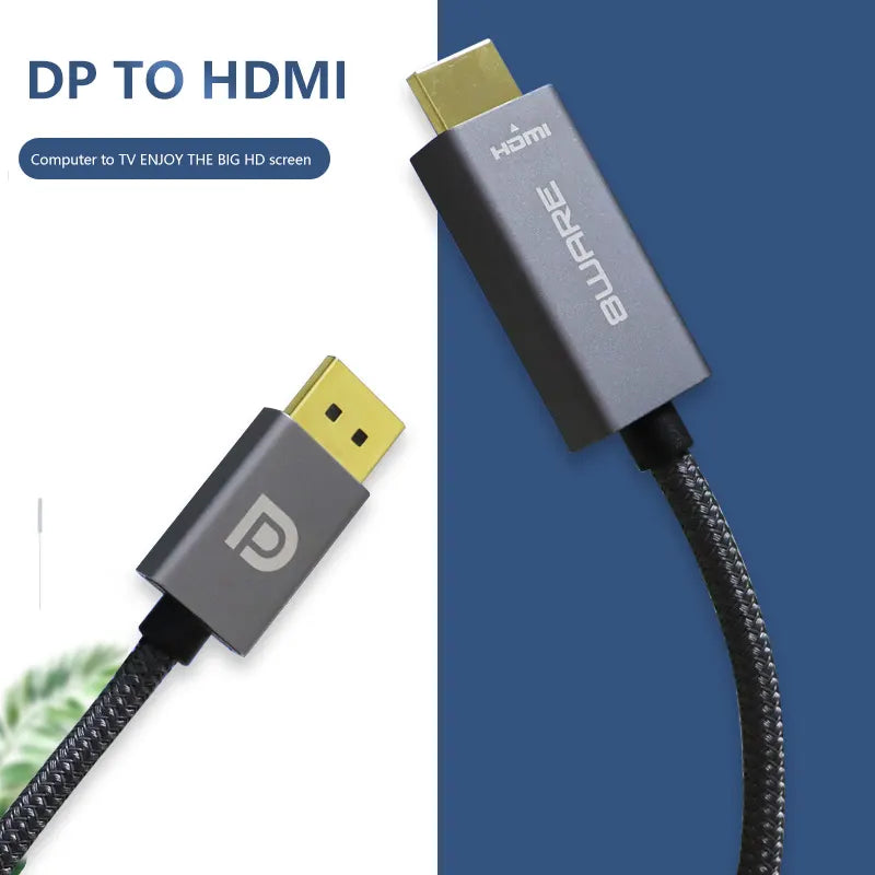 8ware 2m DisplayPort DP to HDMI 1.4v Male to Male Adapter Converter Cable Retail Pack 1080P Nylon... - Image 3