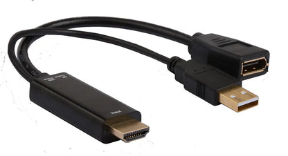 8Ware 4K HDMI to DP DisplayPort Male to Female Active Adapter Converter Cable USB powered - Cables - Image 2