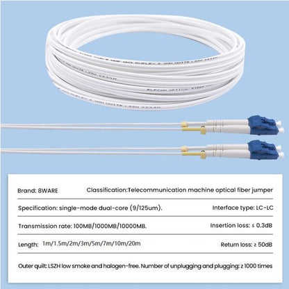 8ware 1m LC-LC OS2 Single Mode Dual-Core Fibre Optic Cable UPC Duplex Armoured Low Smoke Zero Hal... - Image 2