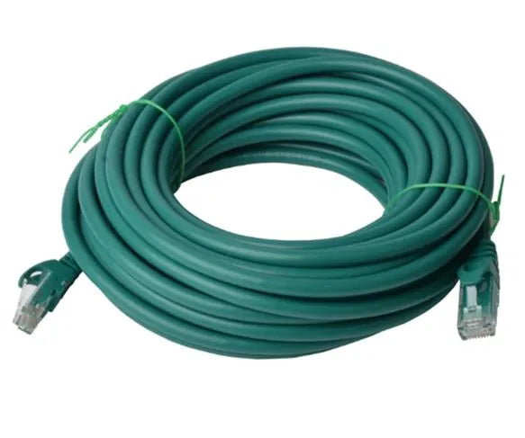 8Ware CAT6 Cable 15m - Green Premium RJ45 Ethernet Network LAN UTP Patch Cord 26AWG CU Jacket - C...