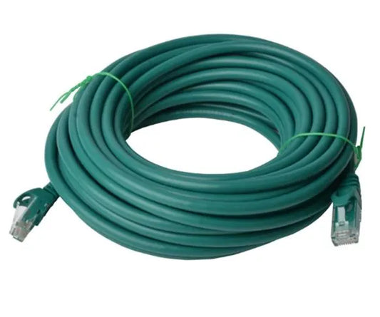 8Ware CAT6 Cable 15m - Green Premium RJ45 Ethernet Network LAN UTP Patch Cord 26AWG CU Jacket - C...