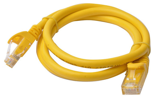 8Ware CAT6A Cable 1m - Yellow Color RJ45 Ethernet Network LAN UTP Patch Cord Snagless - Cables