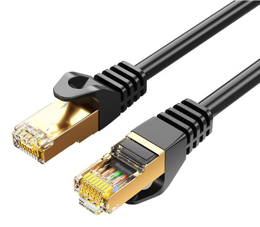 8Ware CAT7 Cable 0.5m (50cm) - Black Color RJ45 Ethernet Network LAN UTP Patch Cord Snagless Flat...