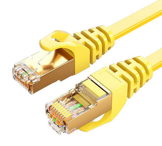 8Ware CAT7 Cable 10m - Yellow Color RJ45 Ethernet Network LAN UTP Patch Cord Snagless Flat cable...