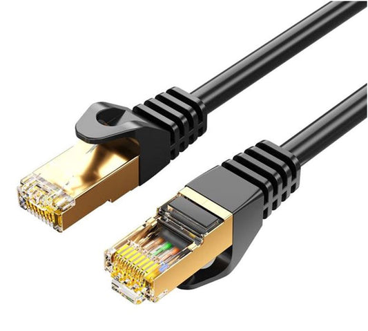 8Ware CAT7 Cable 2m - Black Color RJ45 Ethernet Network LAN UTP Patch Cord Snagless Flat cable...