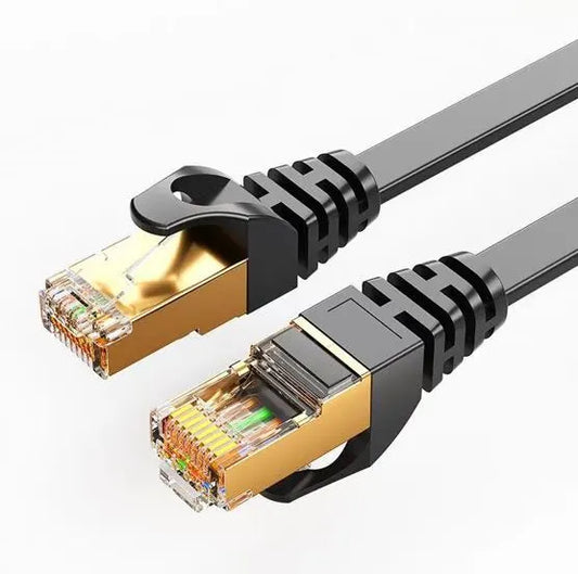 8Ware CAT7 Cable 2m - Black Color RJ45 Ethernet Network LAN UTP Patch Cord Snagless Flat cable...
