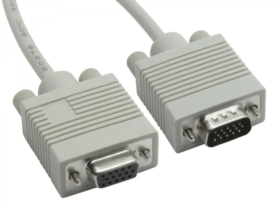 8Ware VGA Extension Cable 3m - 15 pins Male to 15 pins Female for Monitor PC Molded Type Grey - C...