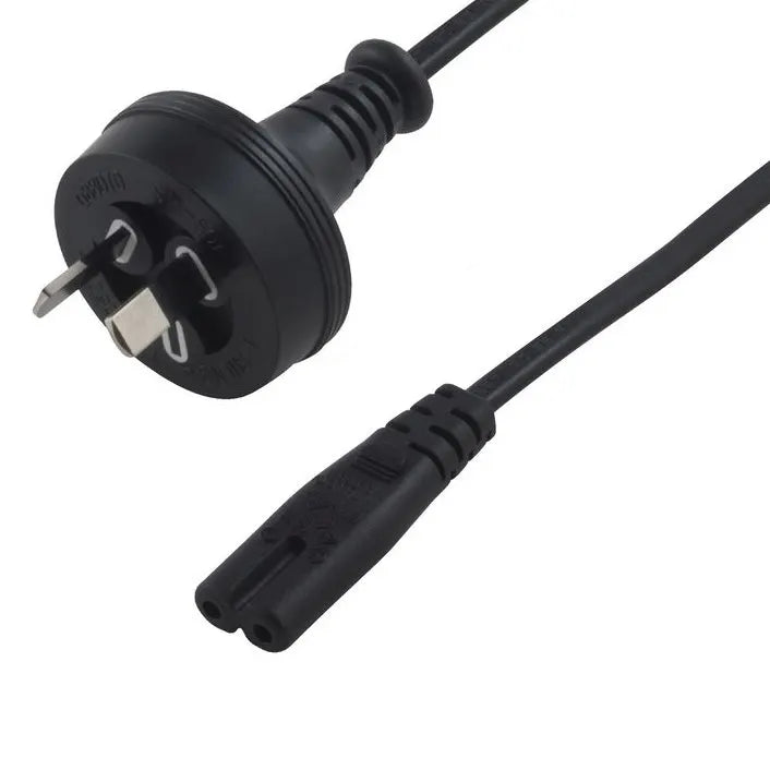 8Ware 2 Pin Core Power Cable 2m AU Plug 240v to IEC C7 figure eight Female Appliance Wall Duty fo...