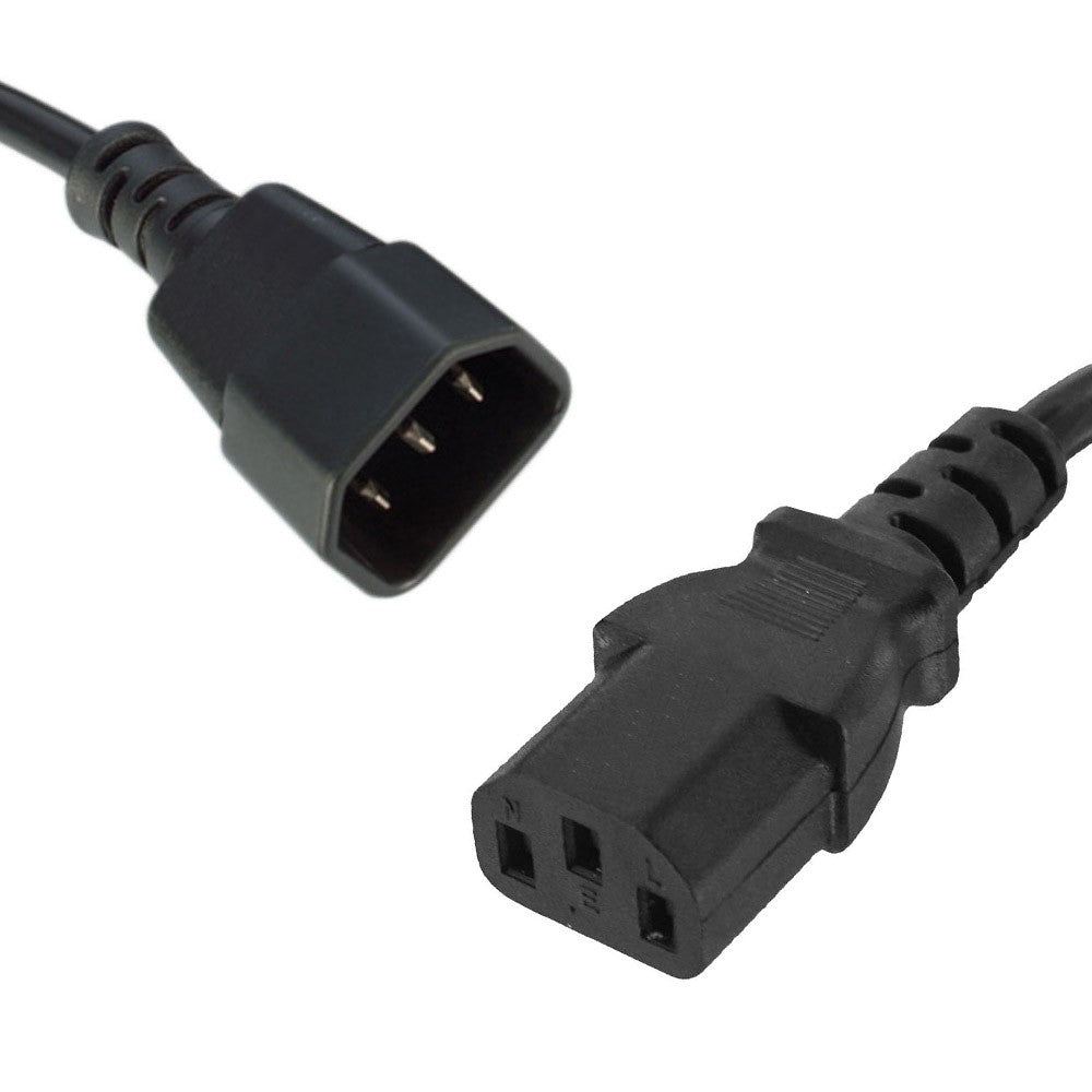 8Ware Power Cable Extension Cord 1m IEC C14 to C13 Male to Female for Monitor to PC or PC/UPS to...
