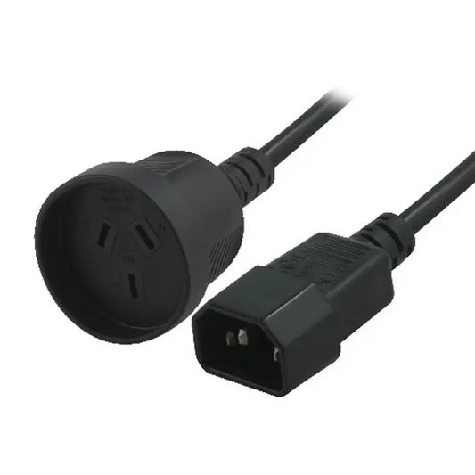 8Ware Power Extension Cable 15cm 3-Pin AU to IEC C14 Female to Male for UPS ~CBC-RC-3083 H40UPSIE...