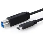8Ware USB-C to USB-B Cable 1m Type-C to B Male to Male Black 10Gbps - Cables