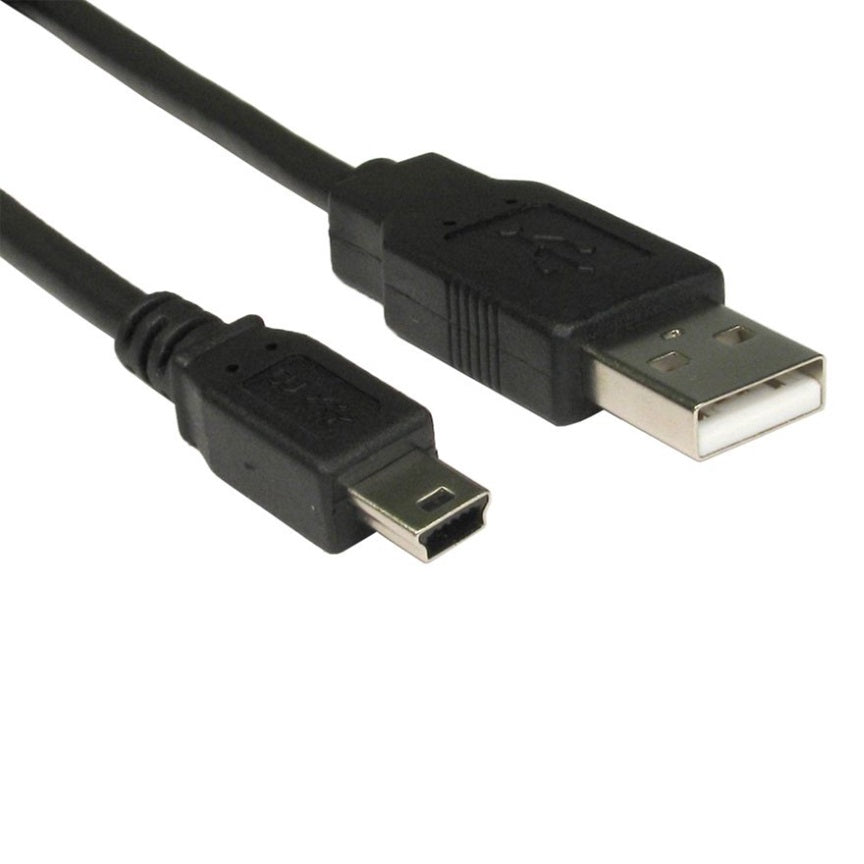 8Ware USB 2.0 Cable 1m A Male to Mini B Black (Pack of 10) - Cables