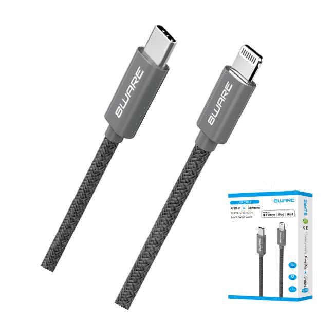 8ware 1.5m Super Ultra USB-C to Lightning Cable Super Fast charging Strength Aluminium flexible n...