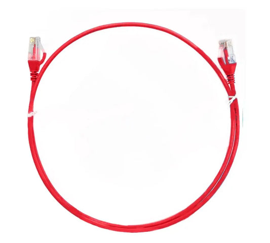 8ware CAT6 Ultra Thin Slim Cable 2m / 200cm - Red Color Premium RJ45 Ethernet Network LAN UTP Pat...