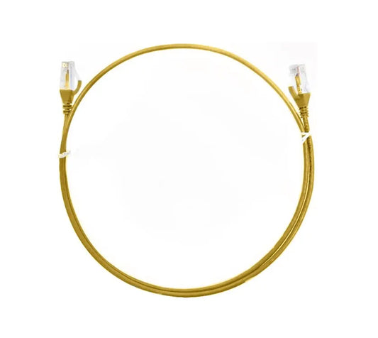 8ware CAT6 Ultra Thin Slim Cable 2m / 200cm - Yellow Color Premium RJ45 Ethernet Network LAN UTP...