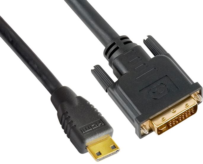 Astrotek Mini HDMI to DVI Cable 60cm - 19 pins Male to 24+1 pins Male 30AWG OD6.0mm Gold Plated B...