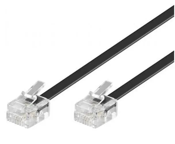 Astrotek Telephone 2m extension cable 6p4c Plug/Plug ,with 2xRJ11 6P4c Plugs, Black PVC Jacket.-R...