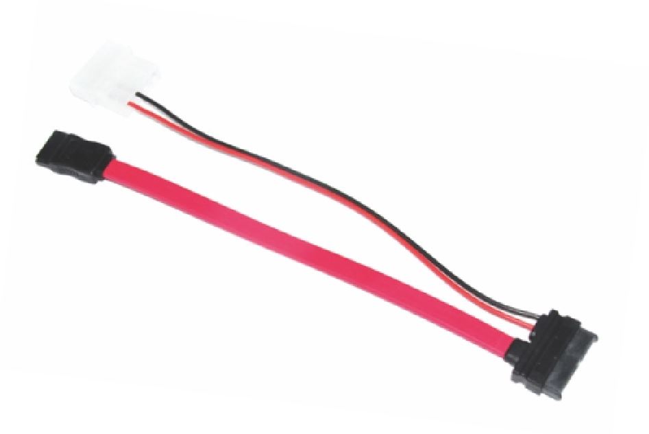 Astrotek Slim SATA Cable 30cm + 10cm 6 pins + 7 pins to 4 pins + 7 pins Red Colour - Cables