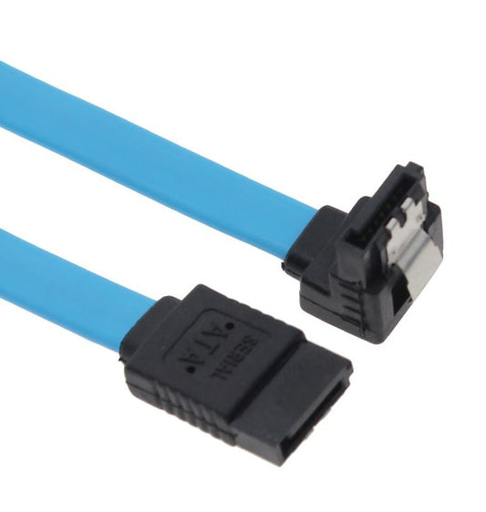 Astrotek SATA 3.0 Data Cable 50cm Male to Male 180 to 90 Degree with Metal Lock 26AWG Blue LS - C...