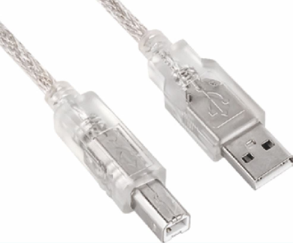 Astrotek USB 2.0 Printer Cable 5m - Type A Male to Type B Male Transparent Colour ~CBUSBAB5M - Ca...