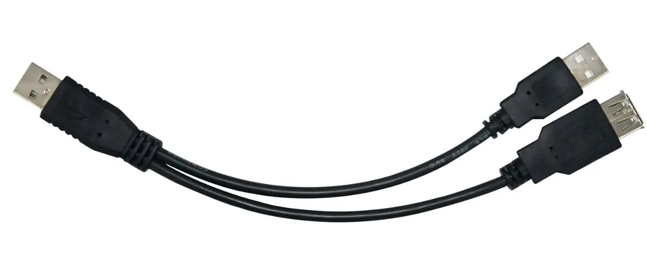 Astrotek USB 2.0 Y Splitter Cable 30cm - Type A Male to Type A Male + Type A Female Black Colour...