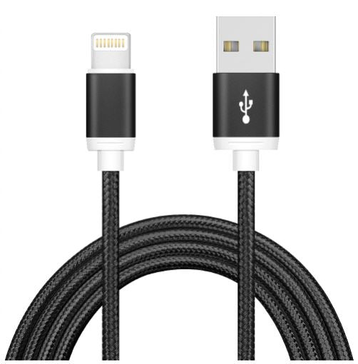 Astrotek 2m USB Lightning Data Sync Charger Black Cable for iPhone X 9 8 7S 7 Plus 6S 6 Plus 5 5S...