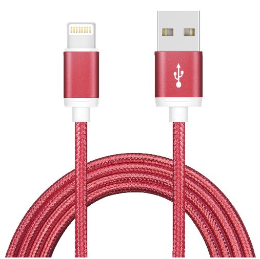 Astrotek 1m USB Lightning Data Sync Charger Red Color Cable for iPhone X 9 8 7S 7 Plus 6S 6 Plus...