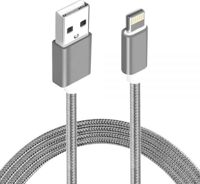 Astrotek 1m USB Lightning Data Sync Charger Grey White Color Cable for iPhone X 9 8 7S 7 Plus 6S...