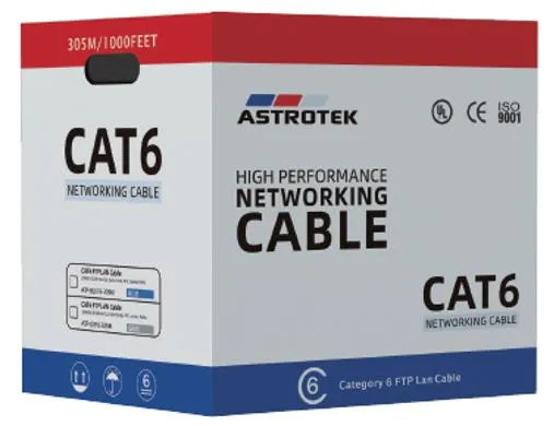 Astrotek CAT6 FTP Cable 305m Roll - Blue Full 0.55mm Copper Solid Wire Ethernet LAN Network 23AWG...