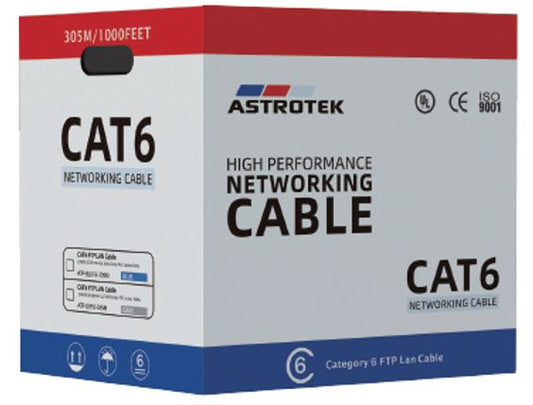 Astrotek CAT6 FTP Cable 305m Roll - Grey White Full 0.55mm Copper Solid Wire Ethernet LAN Network...