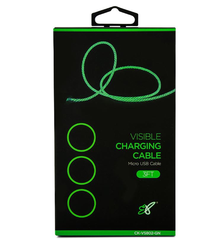 Astrotek 1m LED Light Up Visible Flowing Micro USB Charger Data Cable Green Charging Cord for Sam... - Image 3